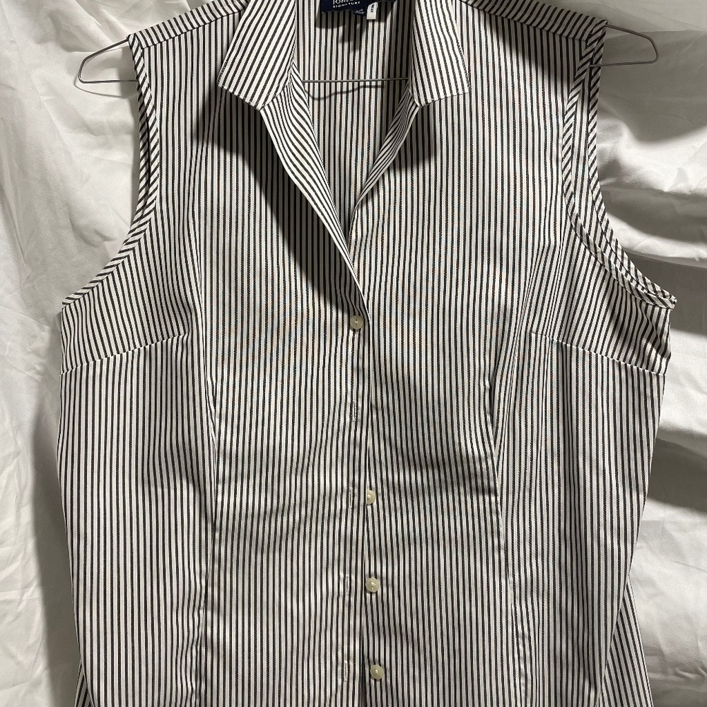 Sleeveless Jones of New York Striped Blouse L/G